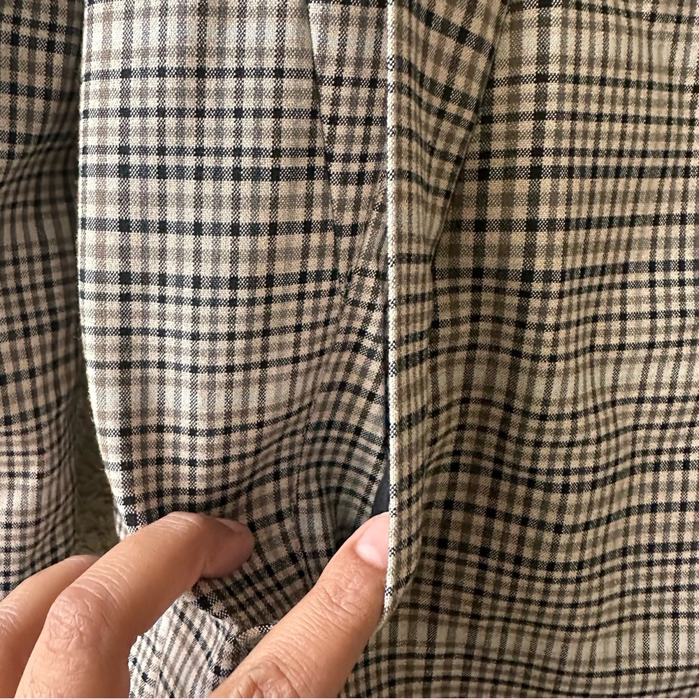 H&M Black patterned/ checkered  beige coat - Picture 3 of 12